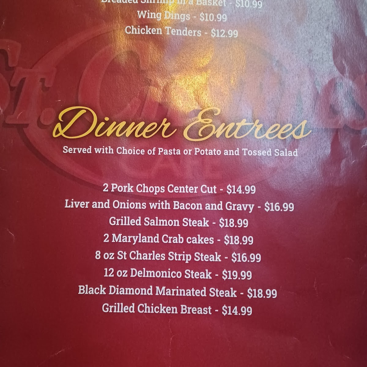 St Charles Cafe Menu - Image 3