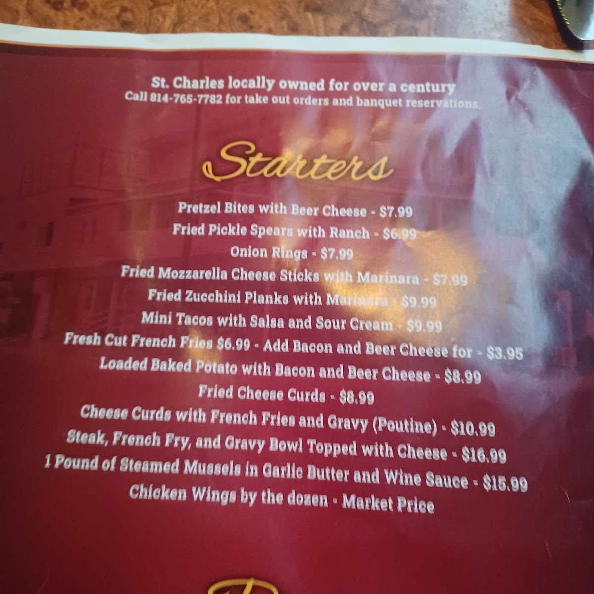 St Charles Cafe Menu - Image 5
